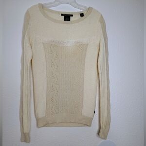 Maison Scotch Cream  Lamb wool/ Angora Blend Knit Jumper Sweater Sz 1 / Small